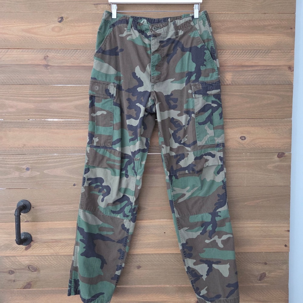 Military Issue Cargo Pants Woodland Camo BDU Tactical Mens Medium Long 34x34